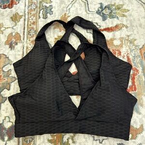 2-Pack Black Honeycomb Low Impact Sports Bras – Size C cup